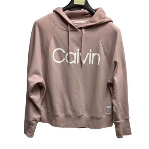 Calvin Klein hoodie pink size L sleeves have open to pull your fingers t…